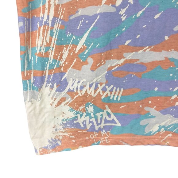 RED APE T-Shirt Adults L Graffiti-Style Paint Splatter Graphic Sequin Bling - Picture 8 of 11